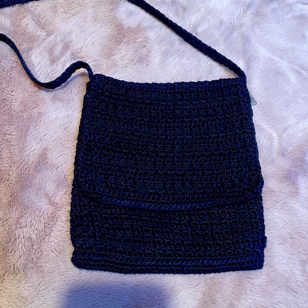 The Sac Navy Blue crochet crossbody bag